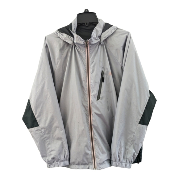 New Balance Men's Gray and Black Lined Windbreaker - Full Zip Size XL